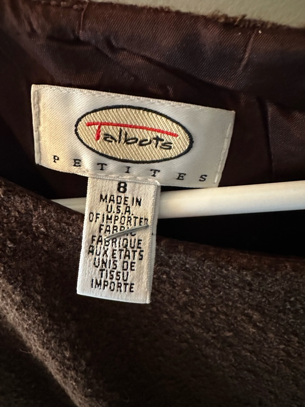Talbots Petites Chocolate Brown Wool Sleeveless Midi A-Line Dress - Picture 8 of 10